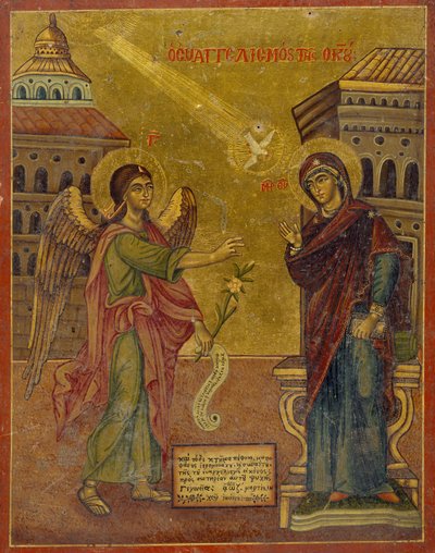 Icon of The Annunciation by John, 18th-19th century by Unbekannt Unbekannt
